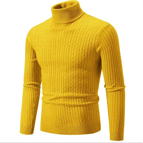 Men's black turtleneck sweater tailored ribbed knit fit soft breathable fabric for layering