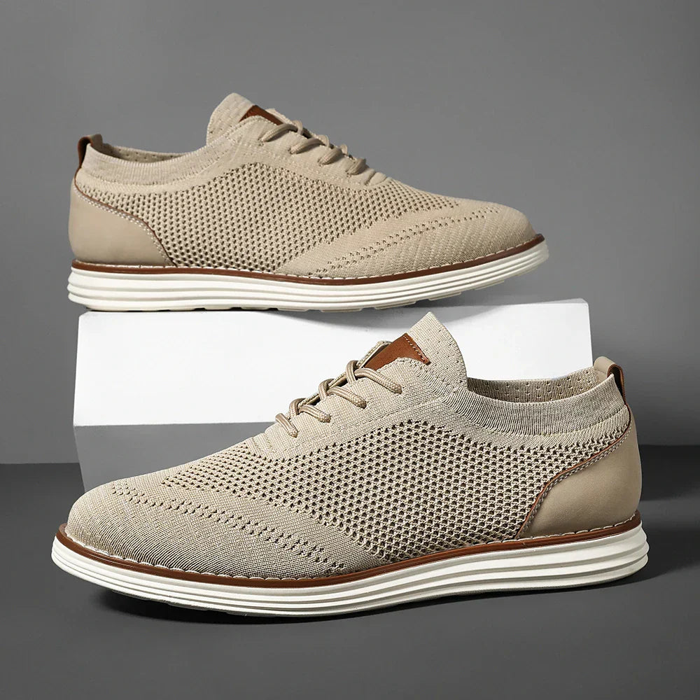 Men's Arlo knit shoes breathable woven upper with leather accents smart-casual lightweight sneaker