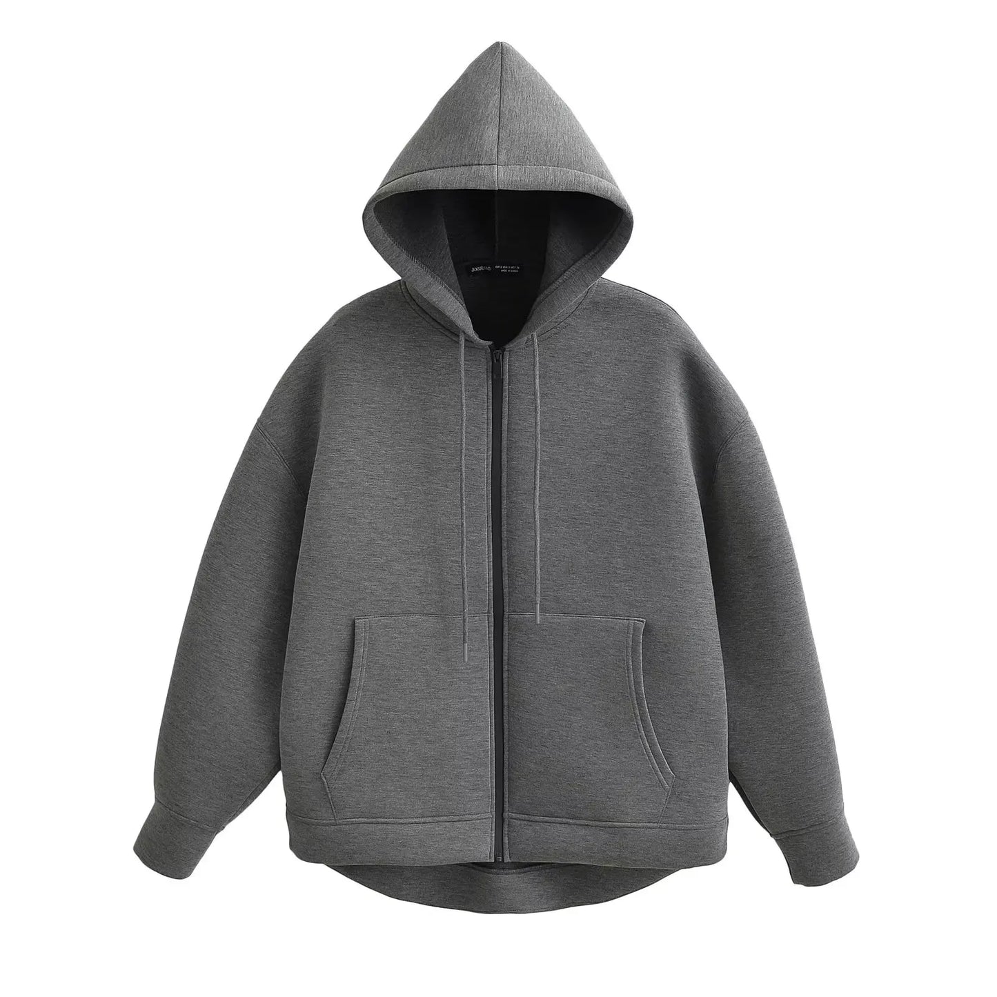 Women's cozy winter zip-up hoodie in relaxed sporty fit with adjustable full-length front zipper