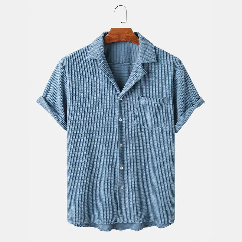 Vila waffle terry shirt relaxed fit quick-dry breathable lightweight casual top unisex