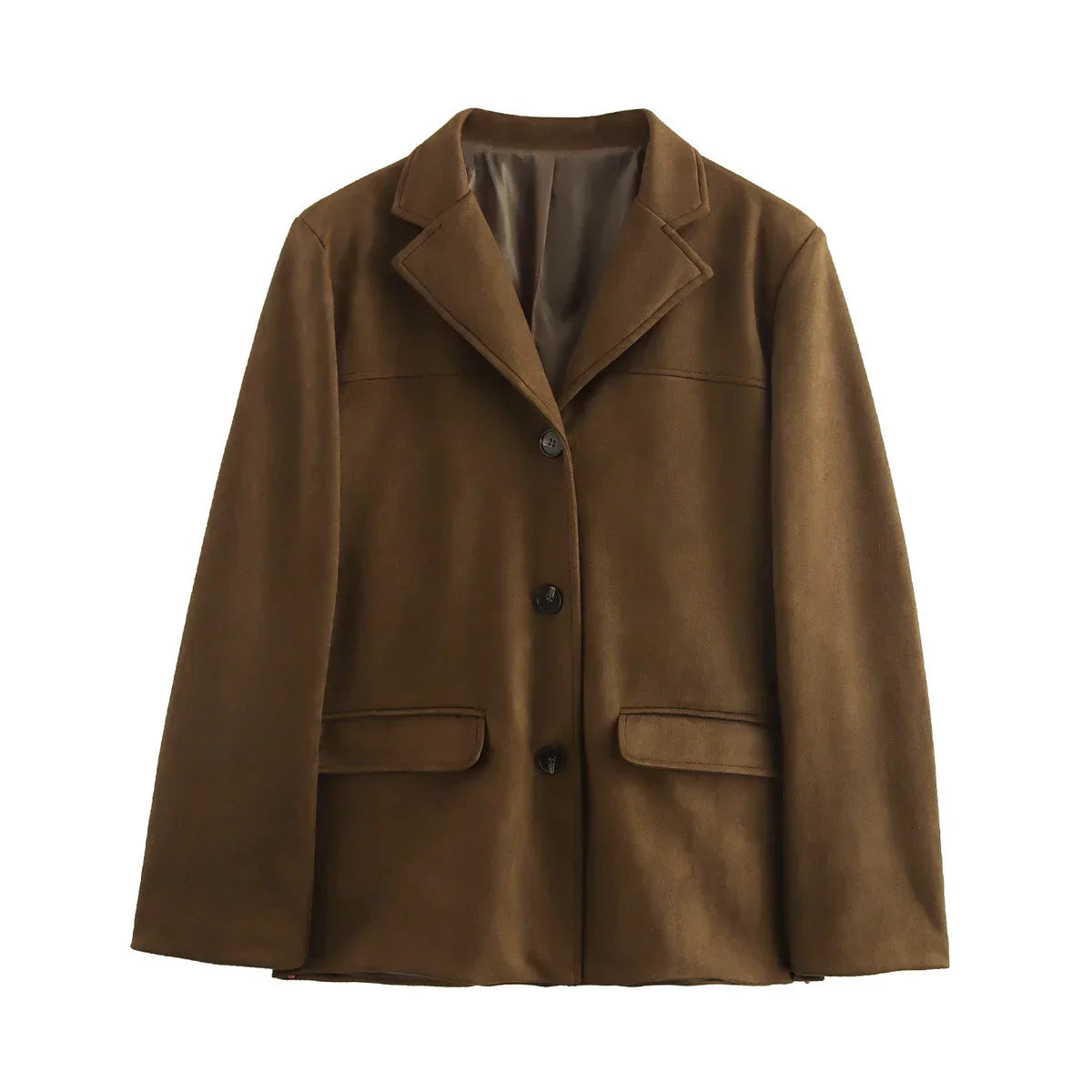 Women's oversized casual chic buttoned jacket relaxed silhouette for effortless winter layering