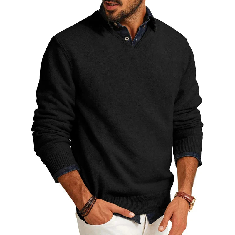 Michael men's slim fit lightweight wool blend sweater classic knit for versatile autumn winter warmth
