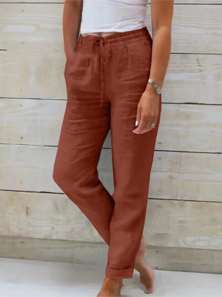 Tara | Women's Drawstring Jogger Pants with Elastic Ankle Cuffs