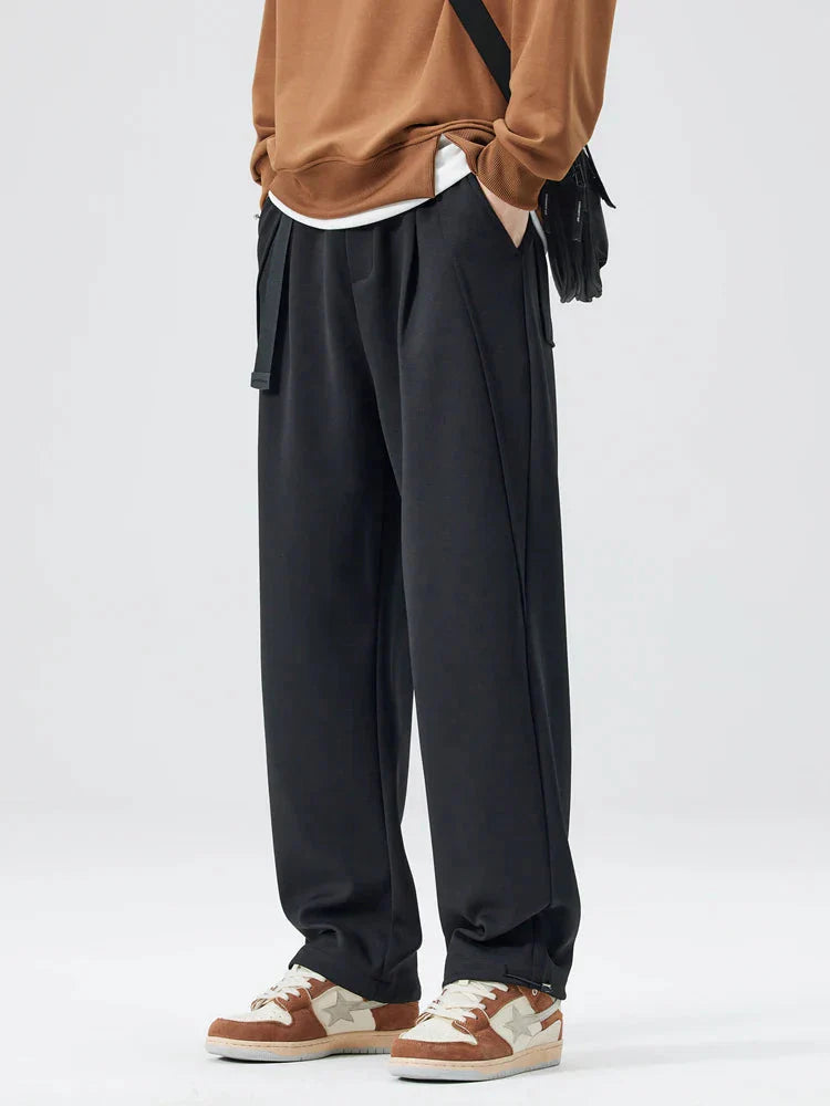 Men's gray relaxed fit fleece sweatpants with belted waist for cozy everyday comfort