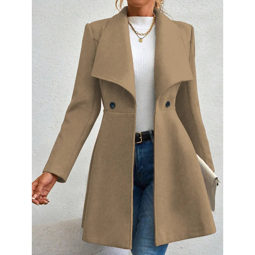 Tailored longline coat for city professionals, polished silhouette, effortless layering, structured fit