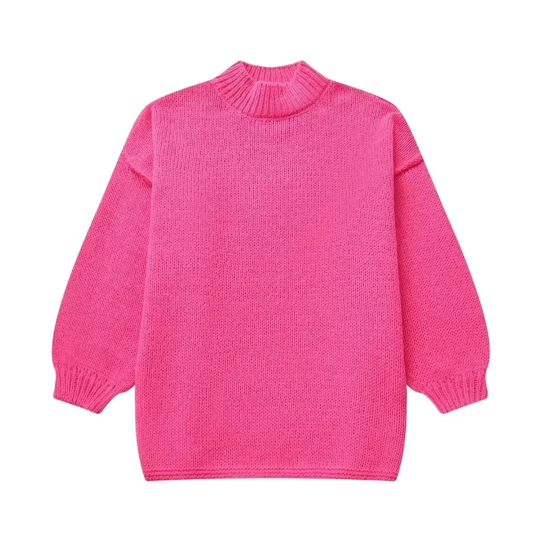 Women's chic everyday knit sweater soft durable fabric versatile all-season simple silhouette