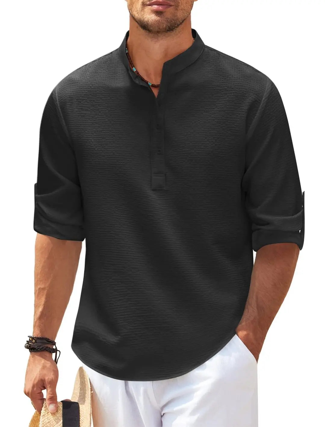 Markus men's elegant white summer shirt, relaxed fit with refined smart casual style