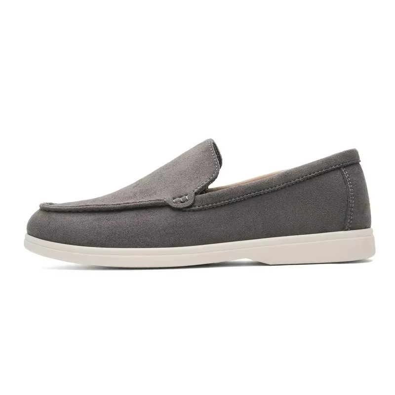 Men's velvet slip-on loafers breathable casual summer shoes with polished silhouette