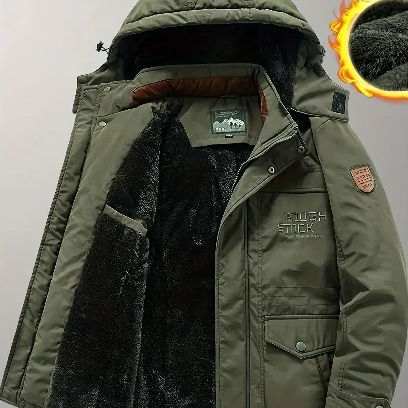 Men's Milton sporty hooded knit winter coat, warm slim-fit silhouette for cold outdoor adventures