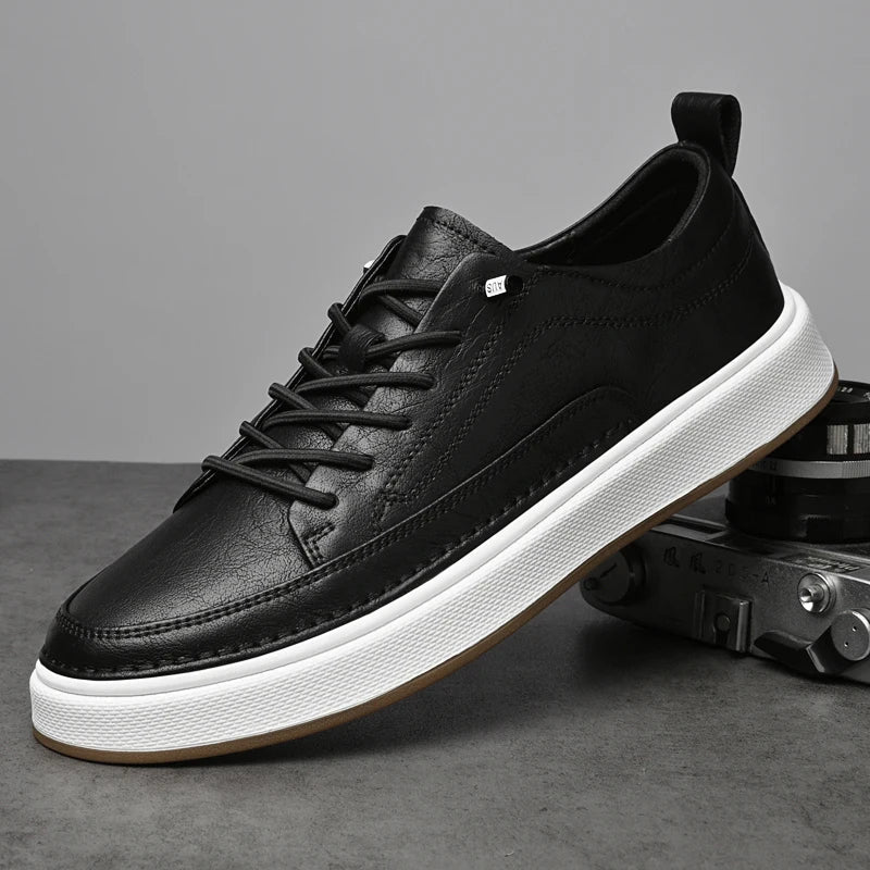 Ashby genuine leather sneakers with Italian leather cushioned padding and durable rubber sole