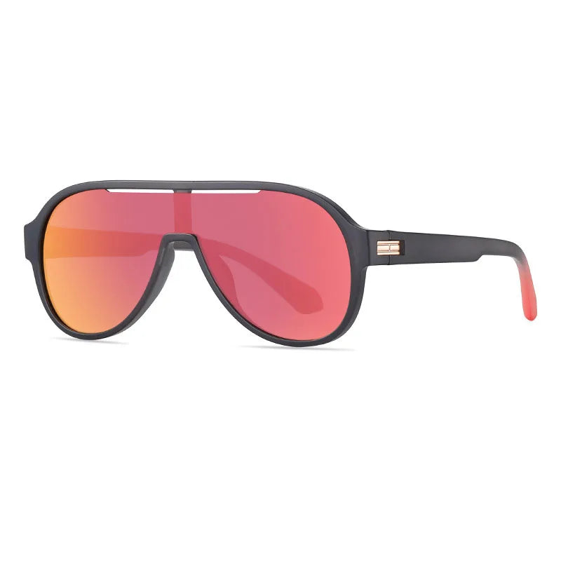 Men's Maverik Jetliner polarized mirror sunglasses, blue frame, sleek road-tuned UV protection lenses