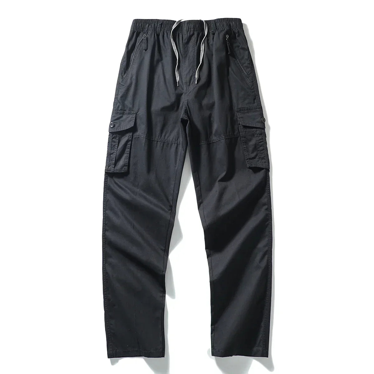 Relaxed-fit organic cotton cargo pants in neutral tones with functional multi-pocket design for everyday wear