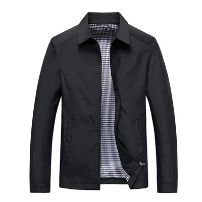 Men's lightweight windbreaker jacket with check lining, slim fit, ideal for golf and outdoor spring wear