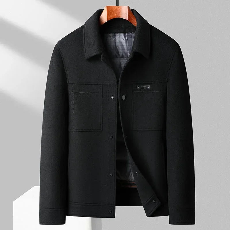 Vercelli charcoal wool tailored jacket with detachable quilted lining business casual professional