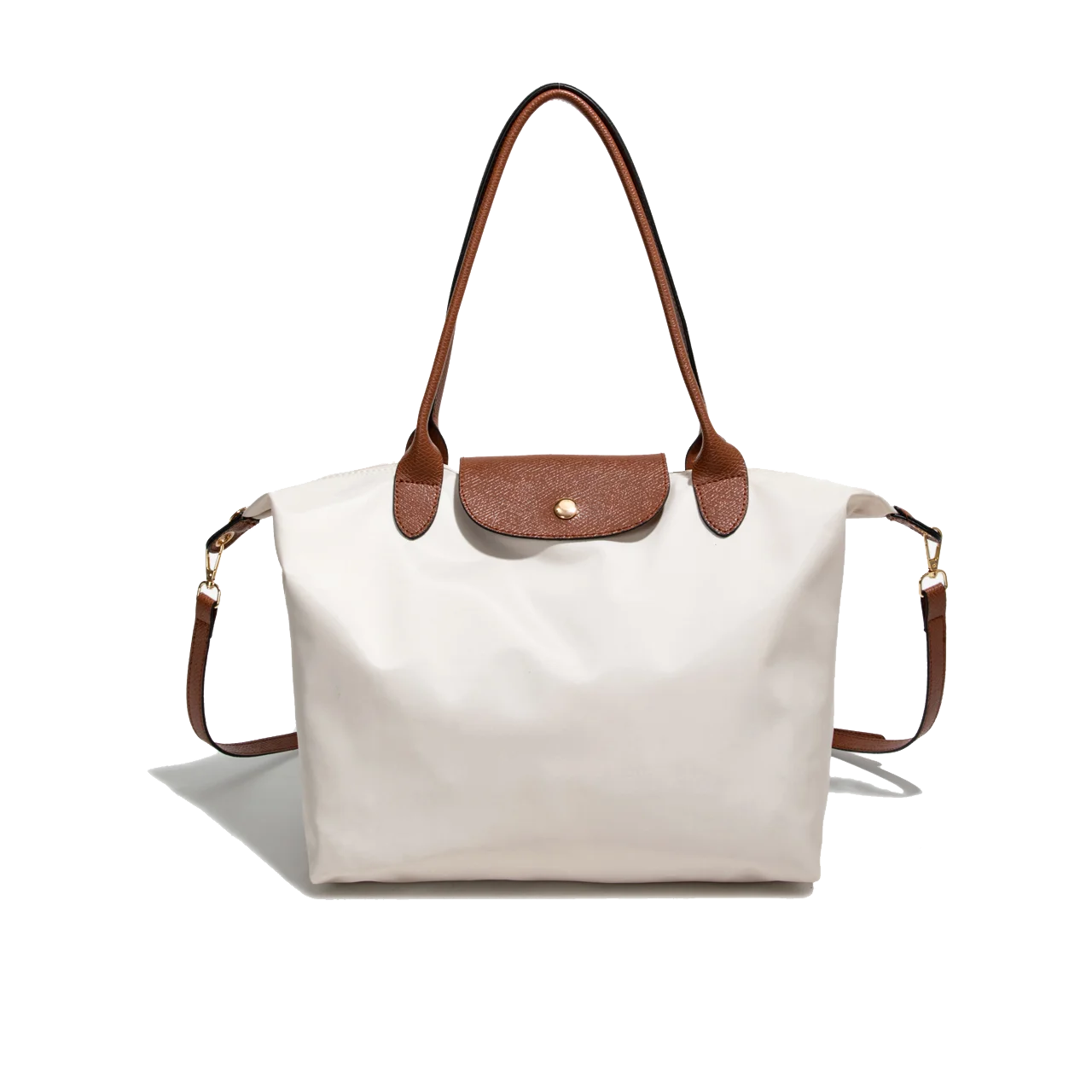 Aria foldable nylon tote bag water-resistant lightweight with leather handles for women on-the-go