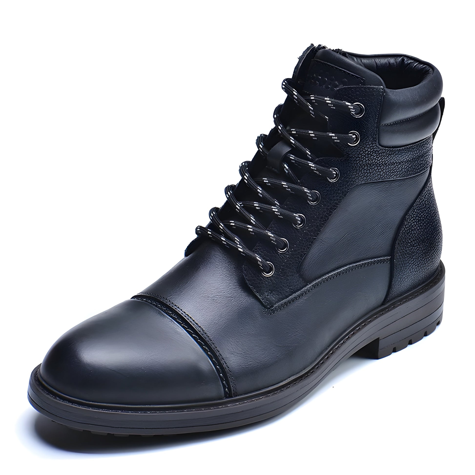 Men's Wagner high-cut brown leather lace-up boot with cap-toe design and rugged rubber sole