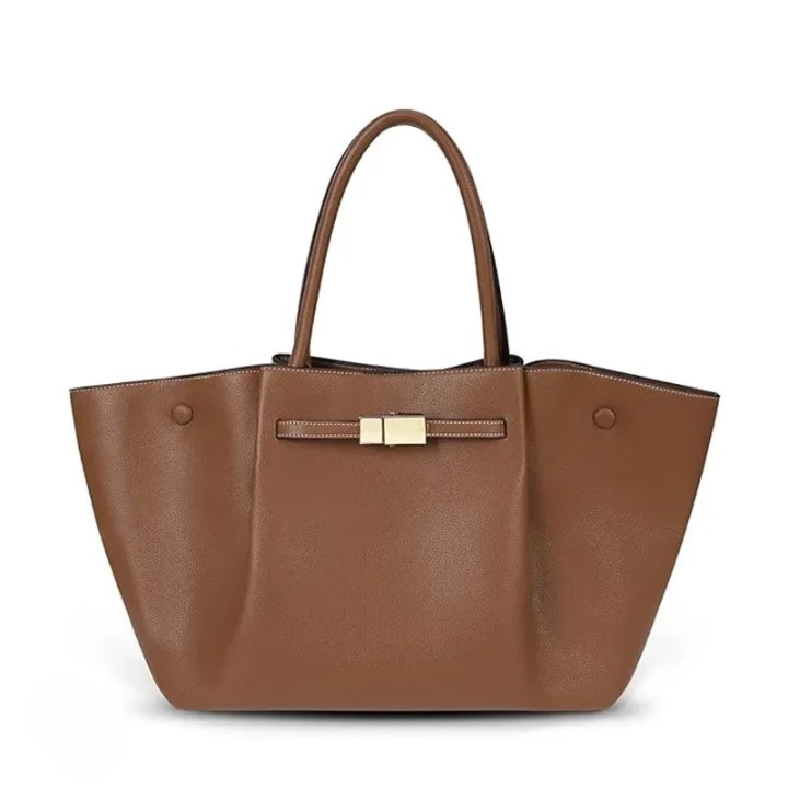 Women's black crossbody tote handbag elegant structured design with adjustable strap spacious interior