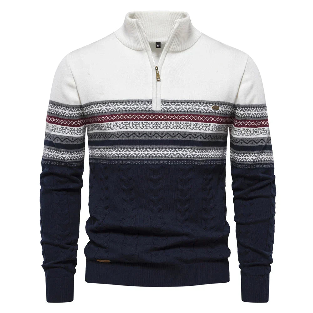 Men's neon pullover sweater loose fit soft fabric ethnic pattern streetwear casual colorful design