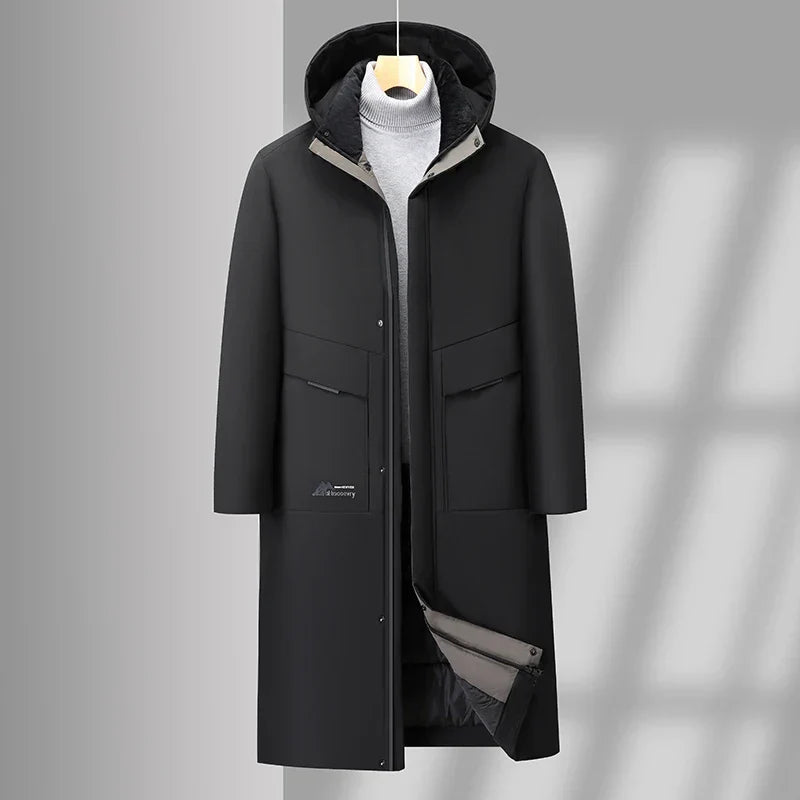 Roma modern down trench coat tailored fit matte shell minimalist warmth for urban professionals