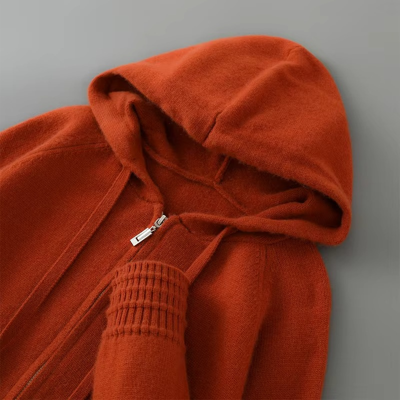 Men's merino wool hooded cardigan jacket slim casual fit lightweight breathable everyday essential