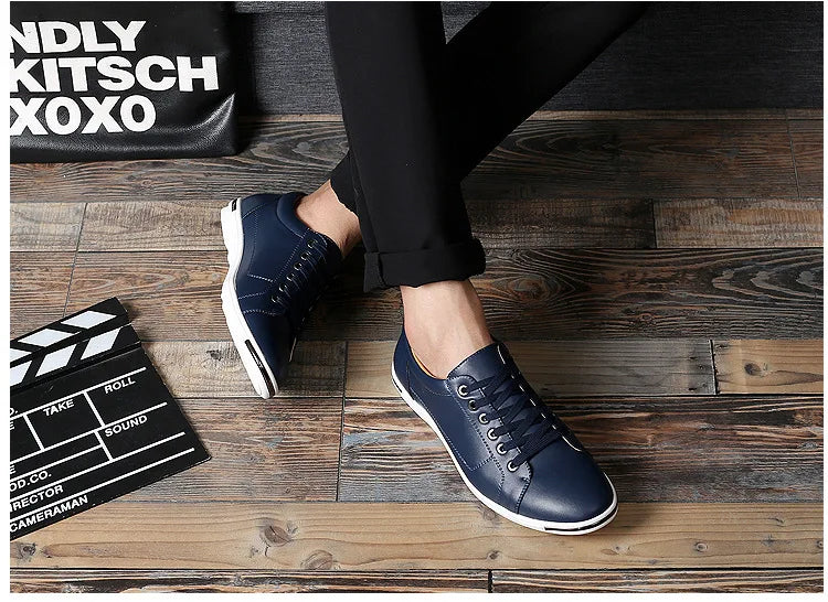 Men's leather derby sneakers classic silhouette sneaker sole versatile office-to-weekend style