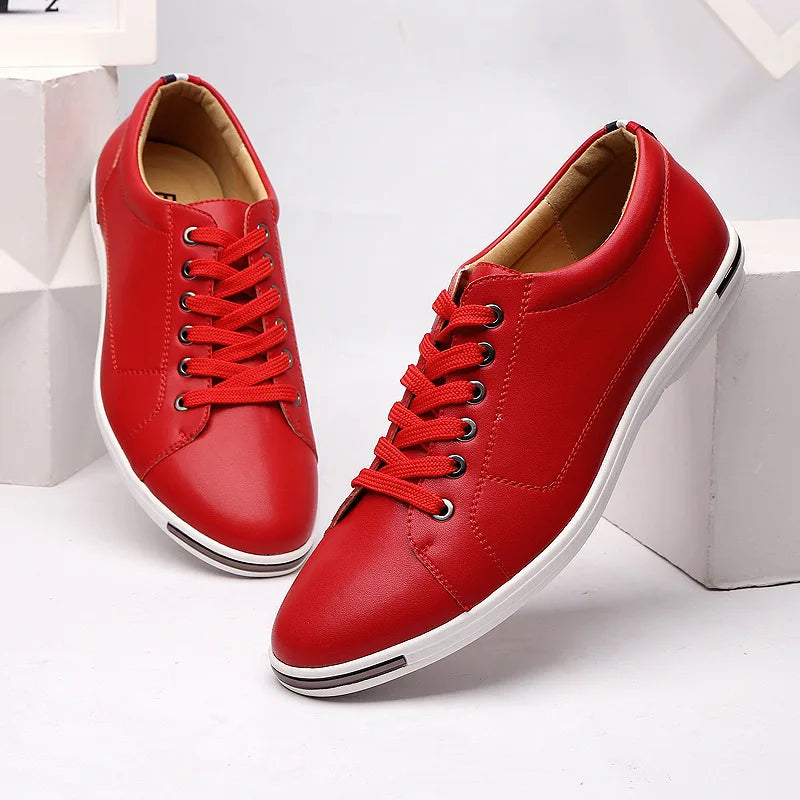 Men's leather derby sneakers in classic silhouette combining polished style with sneaker sole comfort