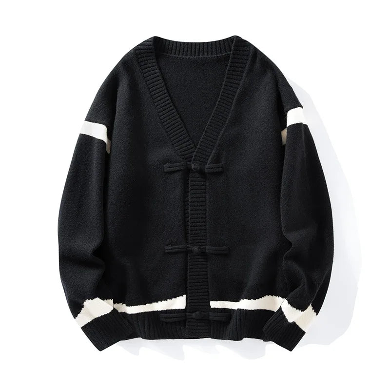 Women's soft knit cardigan relaxed fit with unique knot closures for effortless everyday style