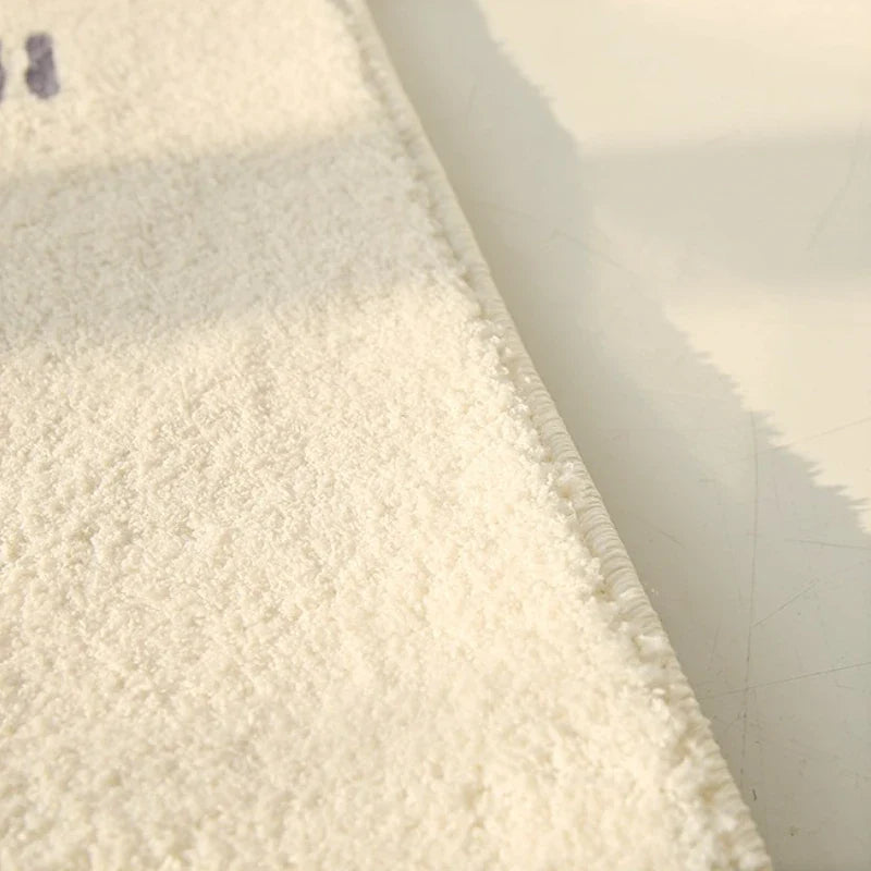 Cream fluffy large area rug thick plush pile soft cloud texture for living rooms and bedrooms