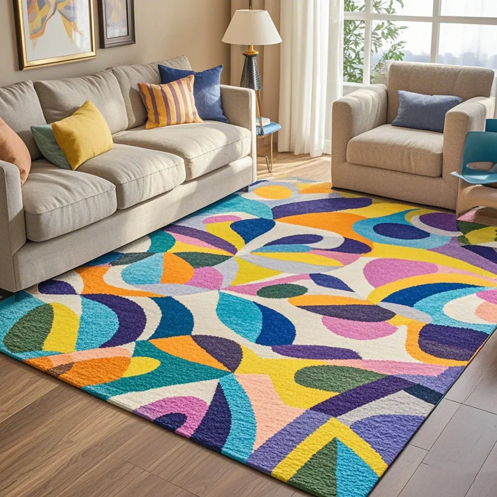 Dopamine velvet plush carpet rug dirt-resistant hand washable floor mat for modern living rooms