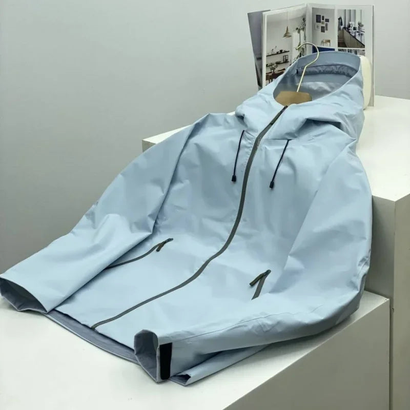 Men's lightweight waterproof ski jacket streamlined fit all-weather protection for outdoor enthusiasts