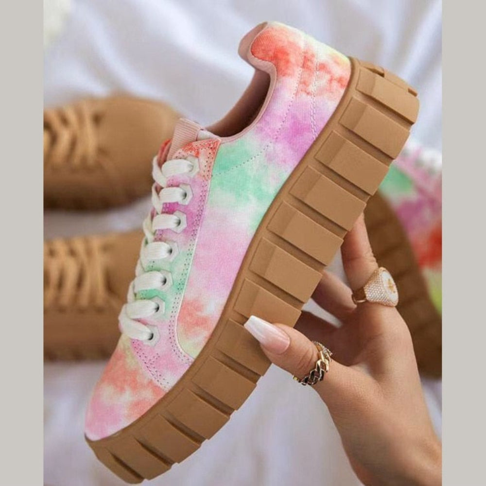 Women's high platform walking shoes in bold streetwear style with elevated sole for everyday comfort