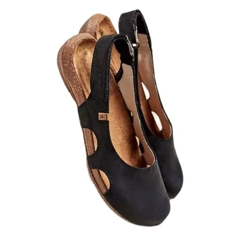 Women's bright yellow slip-on sandals with classic round toe and PU leather upper for easy wear