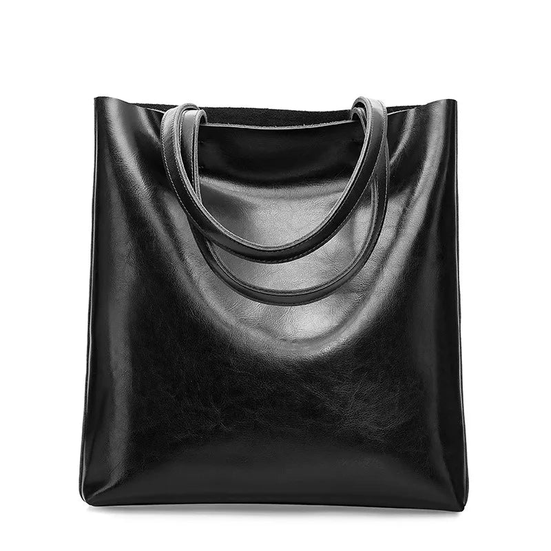 Holly women's structured leather tote bag chic rectangular silhouette spacious all-season carryall