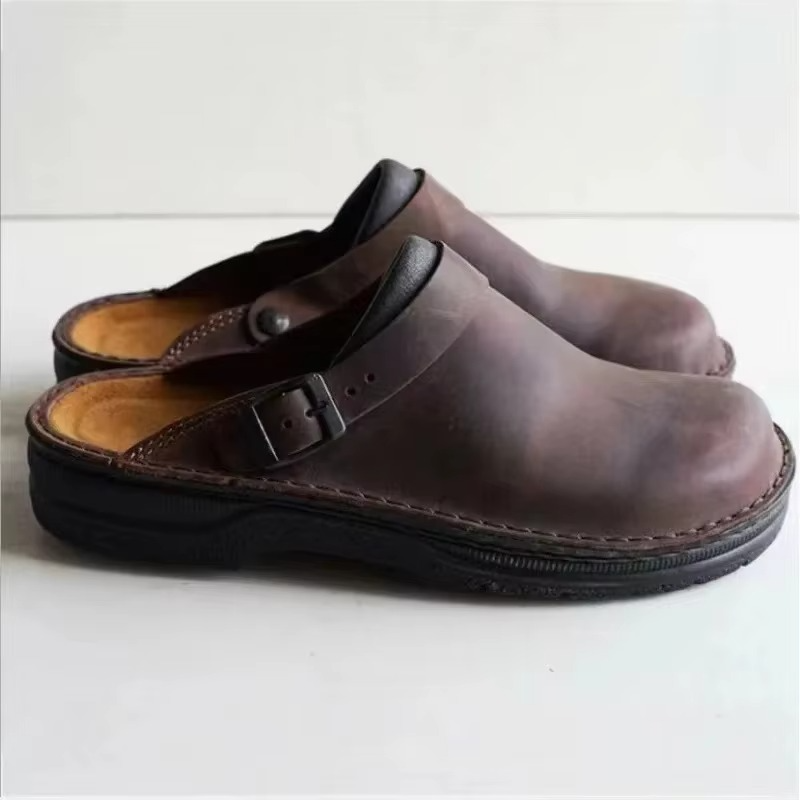 Men's casual slip-on platform sandals with cushioned insole and breathable footbed for all-day comfort