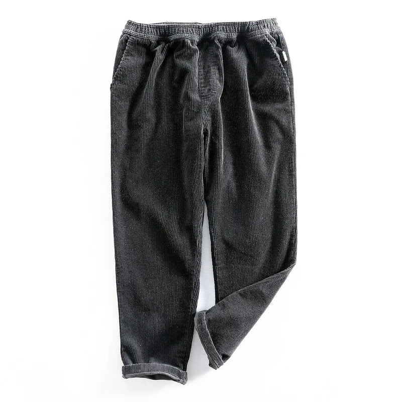 Oslo unisex corduroy pants vintage relaxed fit lightweight cotton with stretch waistband