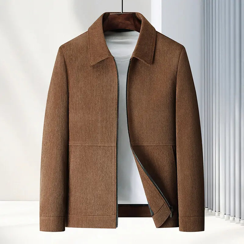 Belmonte woven jacket mid-length straight cut breathable polyester spandex blend for urban professionals