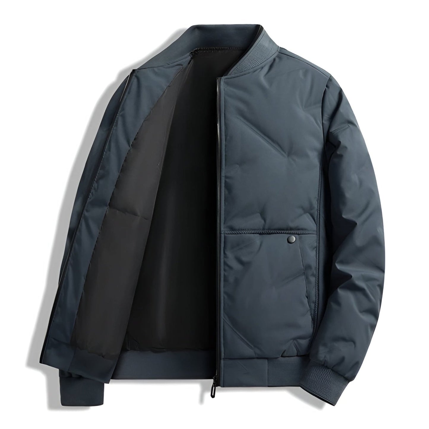 Urban Shell Jacket matte black lightweight insulated city-ready layer with streamlined in-seam silhouette