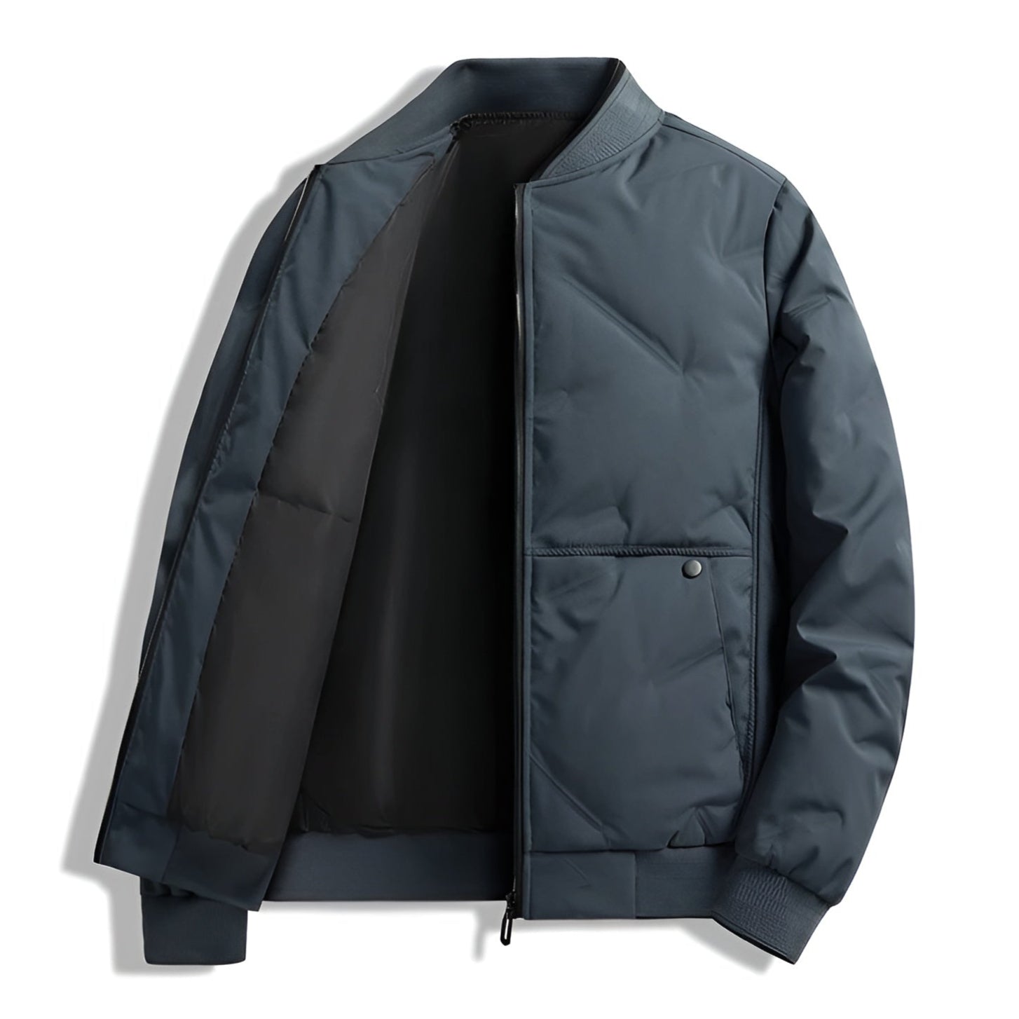 Urban Shell Jacket matte black lightweight insulated city-ready layer with streamlined in-seam silhouette