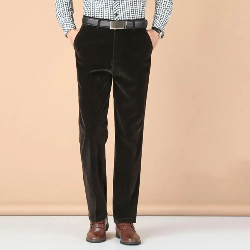 Brian men's navy velvet dress pants tailored fit with rich texture for formal events