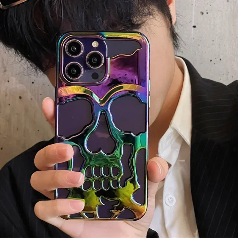 Phantom Edge carbon fiber iPhone case 3D skull rugged protection sleek low-profile design
