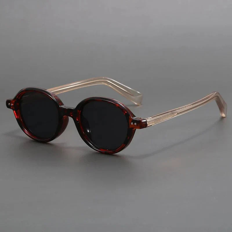 Urbann-Vibe round vintage sunglasses polarized UV lenses lightweight TR90 unisex frame black