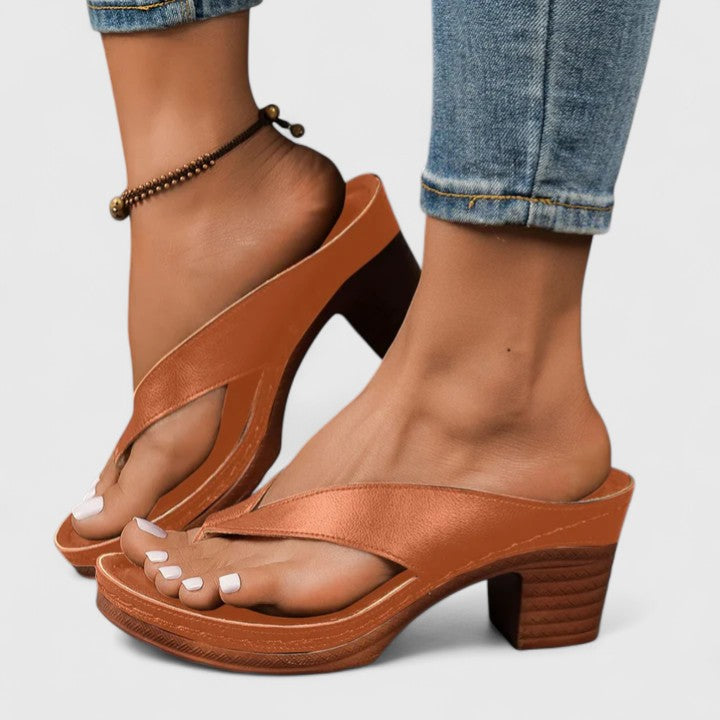 Remy | Women's Block Heel Thong Sandals with Platform Sole