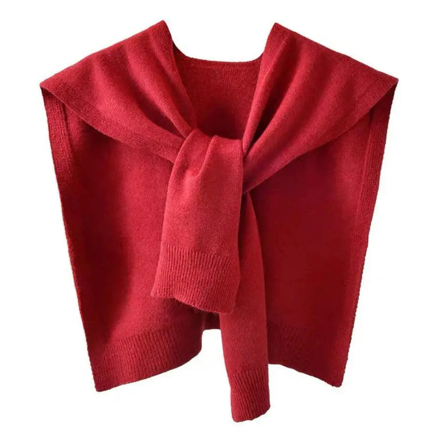 Women's beige ribbed knit scarf wrap cozy versatile layering piece with sweater-inspired texture