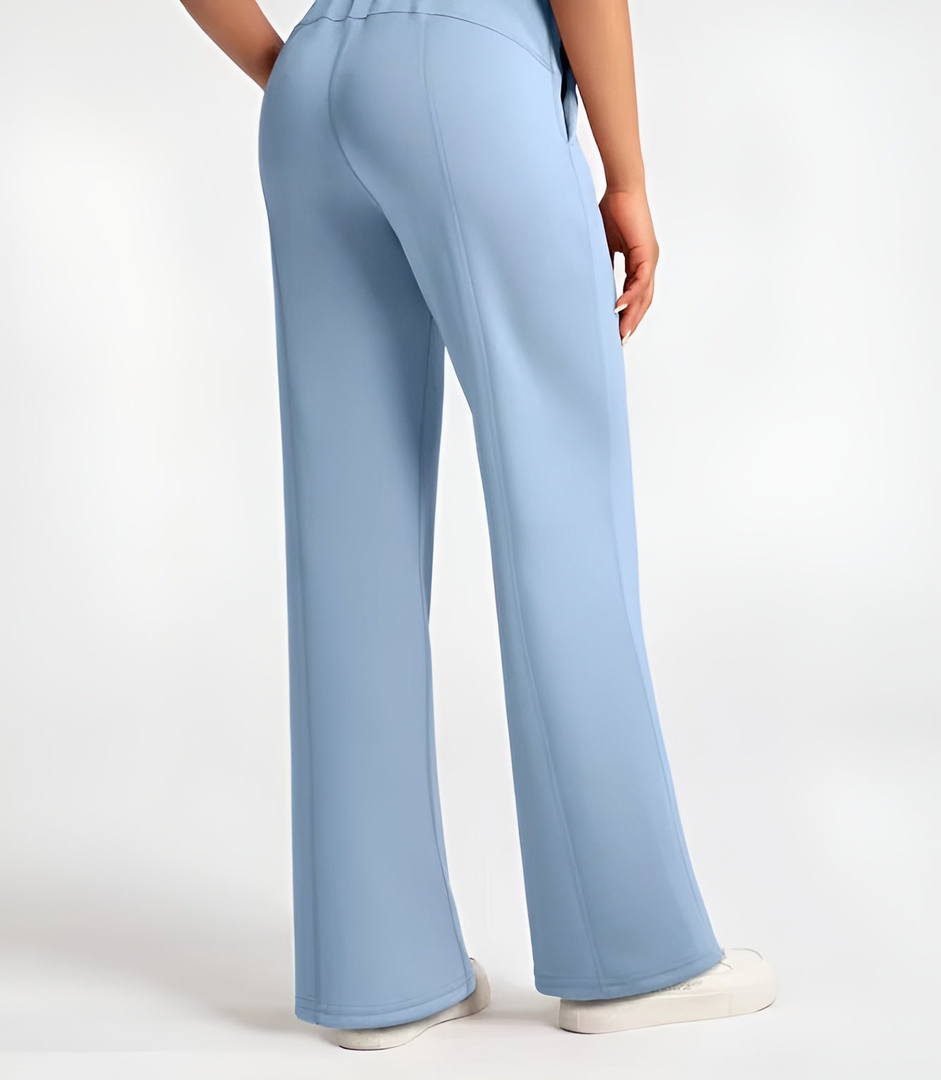 Women's loose fit flare yoga pants high waist breathable soft knit fabric ankle length