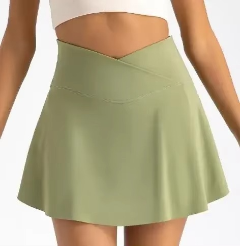 Women's high waist active tennis skirt with built-in shorts, pockets, compression fit for free movement