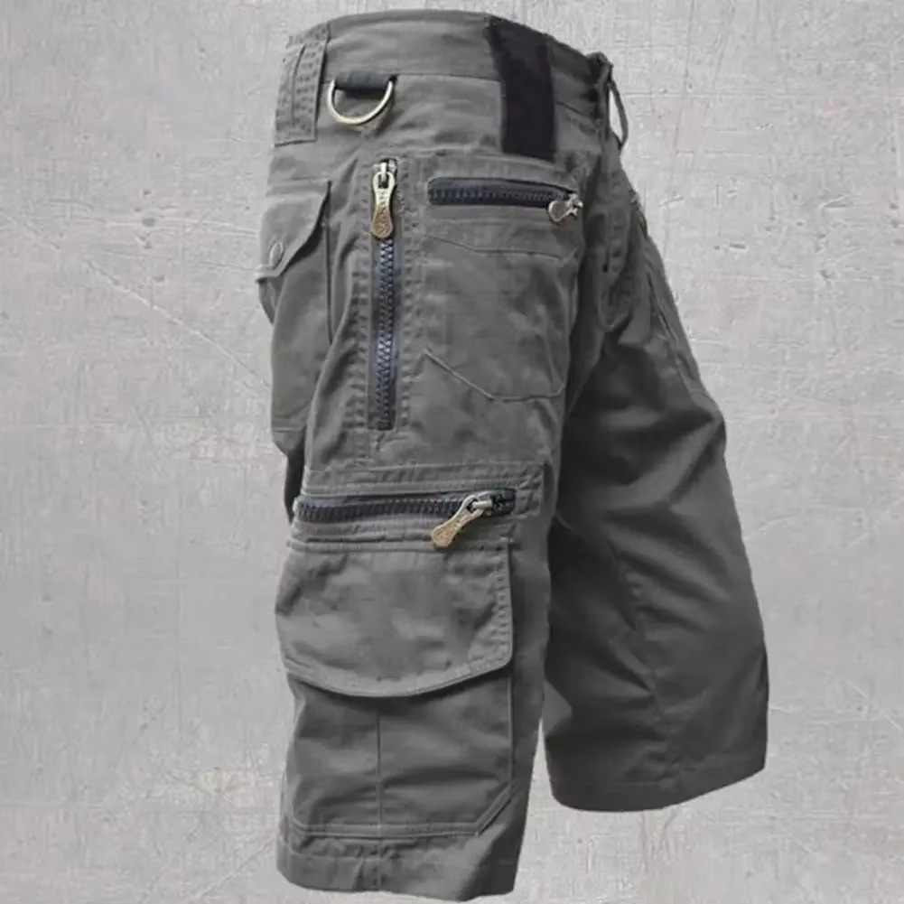 Men's tactical cargo shorts straight military fit multi-pocket utility design for outdoor adventures