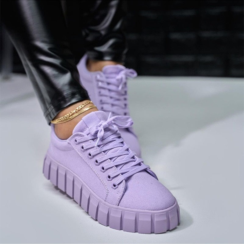 Women's high platform walking shoes in bold streetwear style with elevated lightweight sole for daily comfort
