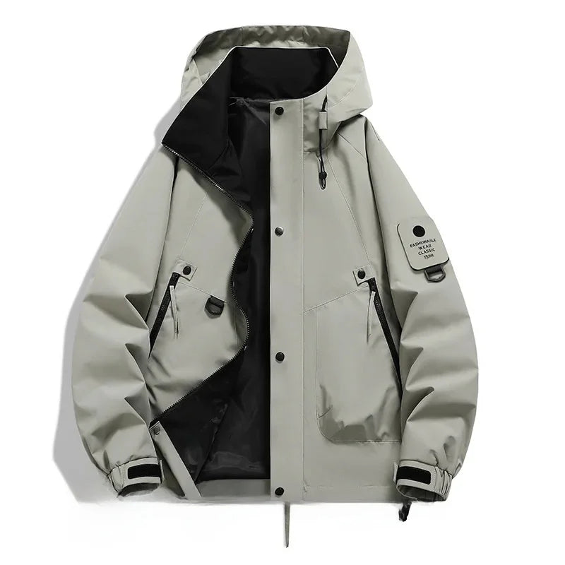 Unisex winter ski jacket half-zip hood cold weather coat modern versatile fit men women