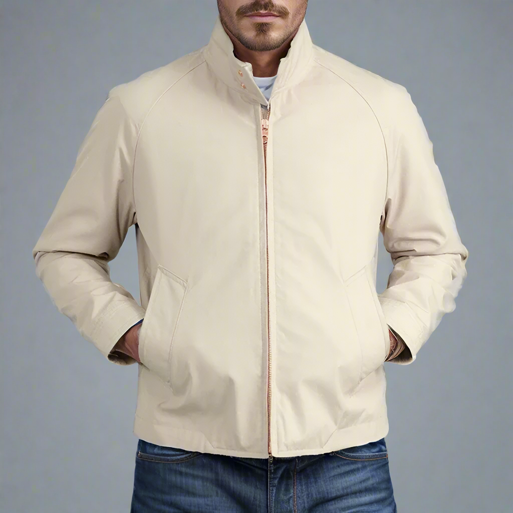 Men's lightweight breathable summer jacket modern slim silhouette in neutral urban everyday style