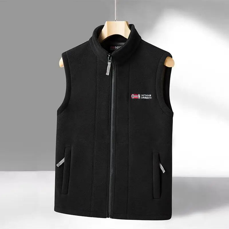 Lightweight Nordic fleece vest, quad-panel design, stretch fit, premium insulation for outdoor adventures
